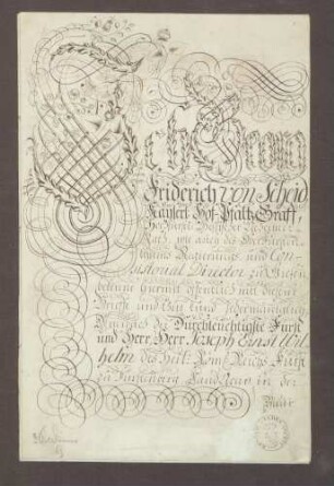Ernennung des Christian Gerhardi, Baden-Durlach'schen Hofgerichts-Advokaten, zum Kaiserlichen Notar