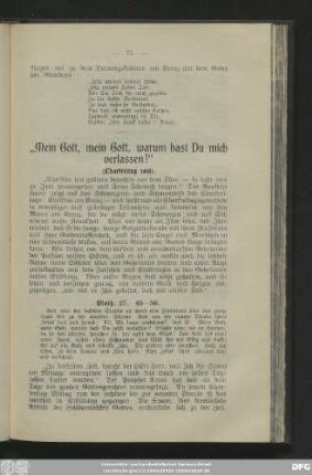 „Mein Gott, mein Gott, warum hast Du mich verlassen!” (Charfreitag 1901).