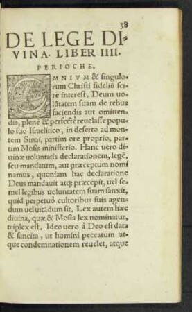 De Lege Divina. Liber IIII.