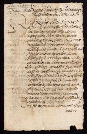 Todesanzeige der Anna Felicitas, Ehefrau des Dr. iur. utr. Johannes Schweikserus.