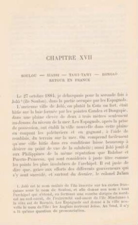 Chapitre XVII. Soulou - Siassi - Tawi-Tawi - Bongao retour en France