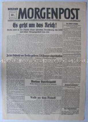 Tageszeitung "Berliner Morgenpost" zum Kampf um Berlin