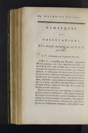 Remarques et Observations sur diverses maladies du col & de la poitrine.