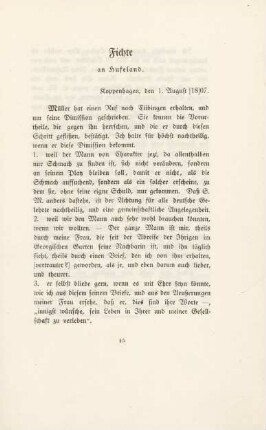 Fichte an Hufeland