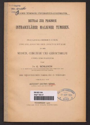 Beitrag zur Prognose intraoculärer maligner Tumoren