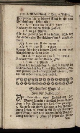 Siebendes Capitel. Von der Resolution.