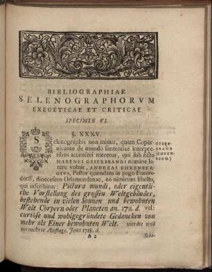 Bibliographiae Selenographorum Exegeticae Et Criticae Specimen VI.