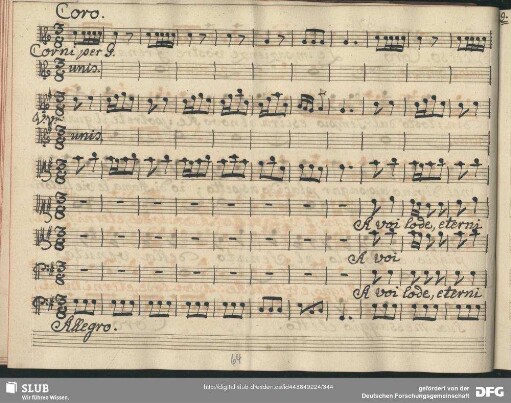 Coro: A voi lode eterni Numi