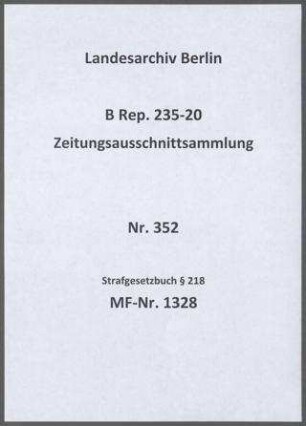 Strafgesetzbuch § 218