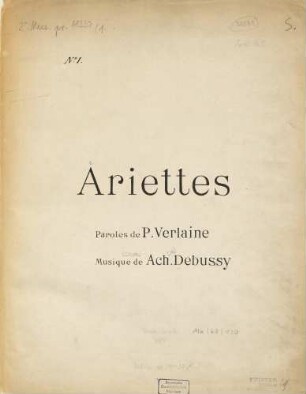 Ariettes : paroles de P. Verlaine. 1