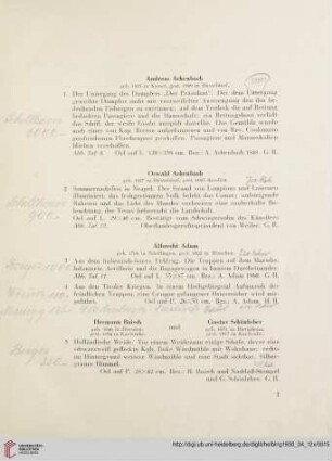 Ölgemälde – Aquarelle und Handzeichnungen (Nr. 1-206)