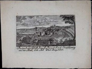 Prospekt der Graefl. Reuss. Plauis. Stadt Hirschberg an der Saale, von Süd-West anzusehen