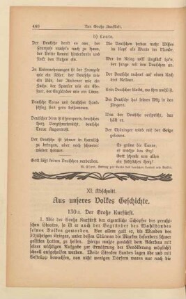 XI. Abschnitt. Aus unseres Volkes Geschichte