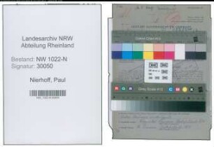 Entnazifizierung Paul Nierhoff , geb. 14.01.1901 (Maurer)