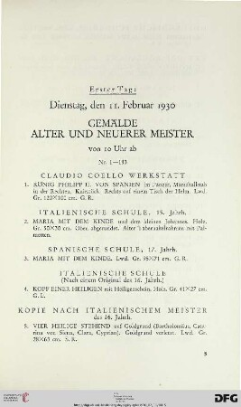 Gemälde Alter und Neuerer Meister (Nr. 1-183)