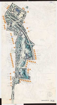 Bundesgartenschau 1971, Köln Ideenwettbewerb Grünzug Süd: Lageplan Übersicht 1:2500
