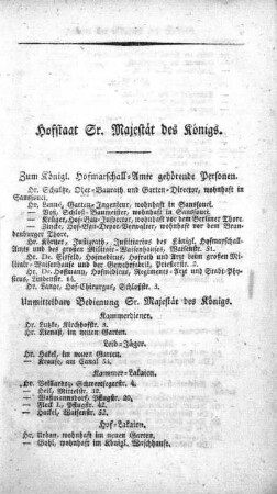 Hofstaat Sr. Majestät des Königs