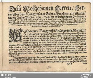 Dem Wolgebornen [Vorrede Demantius, deutsch]