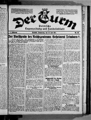 Der Turm. 1920-1934