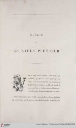 Élégie Le Saule Pleureur