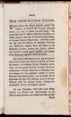 Von einem adelichen Turnier.