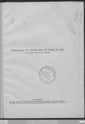 Anschauungen der Muslime über die Gestalt der Erde