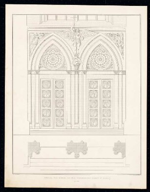 Friedrichswerdersche Kirche, Berlin: Aufriss Portal (aus: Sammlung Architektonischer Entwürfe, Berlin 1858)