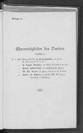 Anlage 19. Ehrenmitglieder des Vereins.