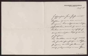 Schreiben an Hermann Muthesius (Brief)