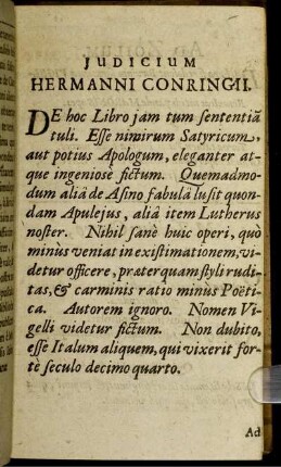 Judicium hermanni conringii.