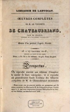 Oeuvres complètes de Chateaubriand, 8. Itinéraire : tome 1