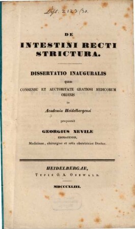 De intestini recti strictura