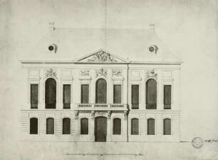 Kurländer Palais, Fassadenriss : Dresden, Tzschirnerplatz, Kurländer Palais, Fassadenaufriss