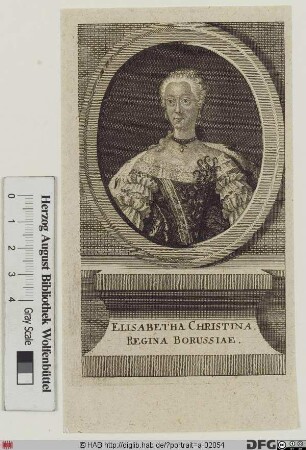 Bildnis Elisabeth Christine, Königin von Preußen, geb. Prinzessin von Braunschweig-Bevern