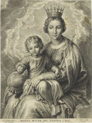 Maria mit der Krone und das Jesuskind mit dem Zepter
