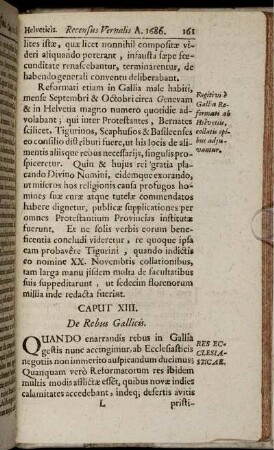 Caput XIII. De Rebus Gallicis