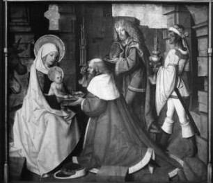 Seligenstädter Altar — Szenen aus dem Leben Christi — Anbetung des Christusknaben durch die Heiligen Drei Könige