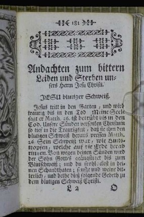 Andachten zum bittern Leiden und Sterben unsers Herrn Jesu Christi. - Die Geißlung Jesu.