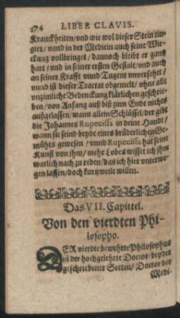 Das VII. Capittel. Von den vierten Philosopho