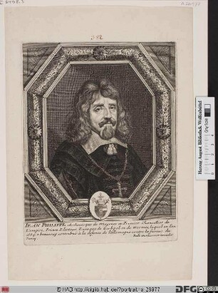 Bildnis Johann Philipp (1663 Reichsfrhr. von Schönborn), 1647-73 Kurfürst u. Erzbischof von Mainz