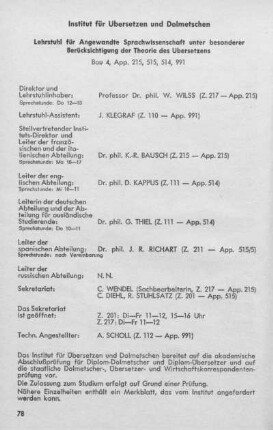 Institut für Übersetzen und Dolmetschen