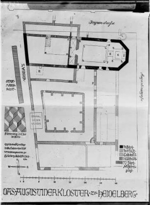 Heidelberg Augustiner Kloster Grundriss - Plan nach den Ausgrabungen 1912