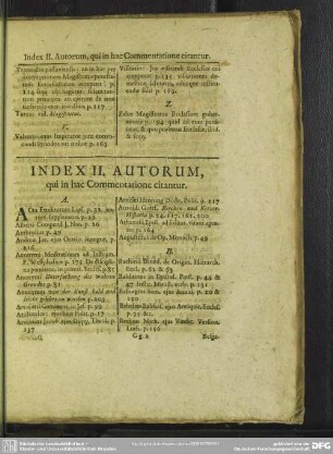 Index II. Autorum, qui hac Commentatione citantur