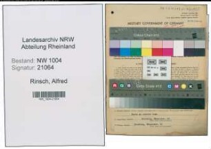 Entnazifizierung Alfred Rinsch , geb. 28.05.1907 (Kaufm.Angestellter)