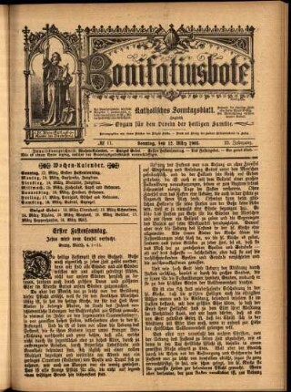 Erste Ausgabe vom Sonntag, den 12. März 1905.