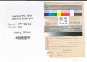 Entnazifizierung Wilhelm Klasing , geb. 21.09.1899 (Geschaeftsfuehrer)