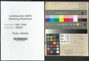 Entnazifizierung Martha Puetz , geb. 31.10.1895 (Kauffrau)