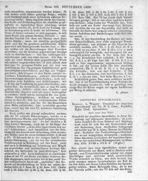 Löwe, M. L.: Grundriss der deutschen Sprachkunde. T. 1. Dresden: Wagner 1828 Auch u. d. T.: Grundriss der deutschen Sprachlehre in steter Beziehung auf allgemeine Sprachlehre