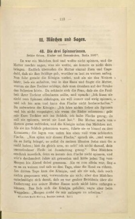 III. Märchen und Sagen