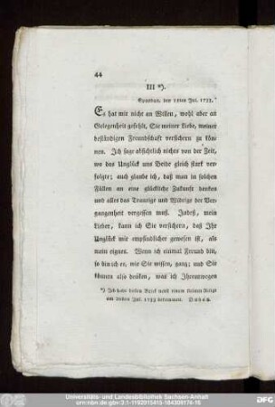 III. Spandau, den 15ten Jul. 1733.